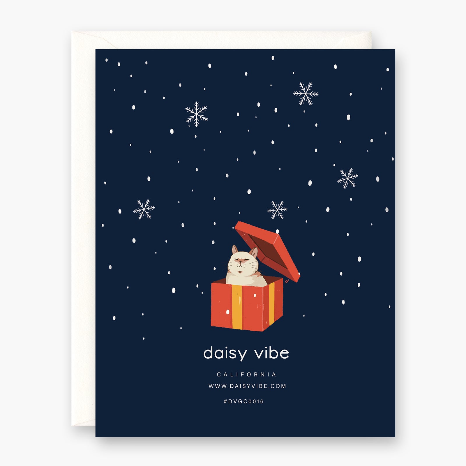 Cat in the Presents - Night | Greeting Card