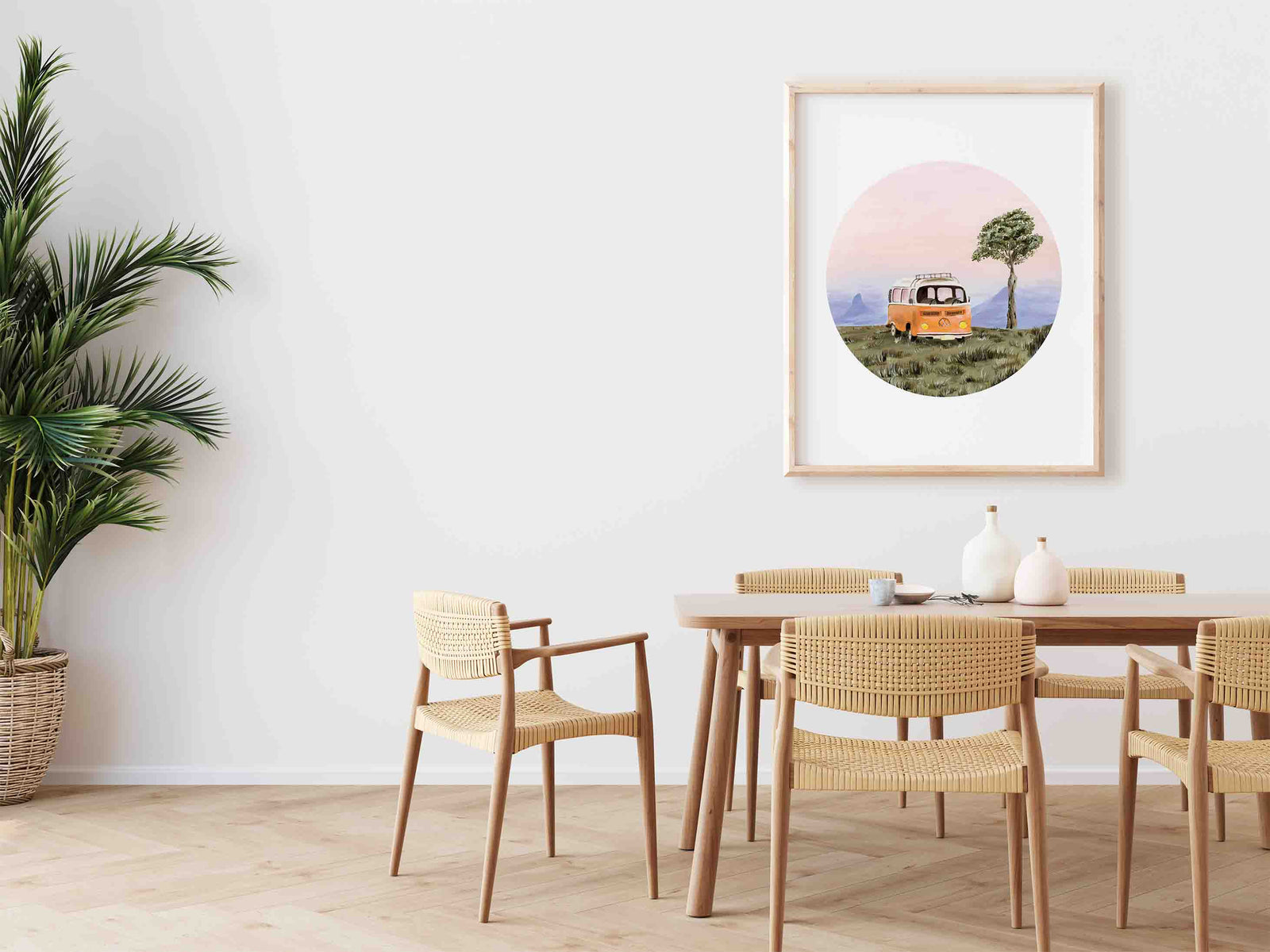 Orange Volkswagen Van Art Print