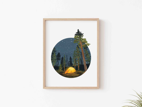 Camping in the Woods Art Print
