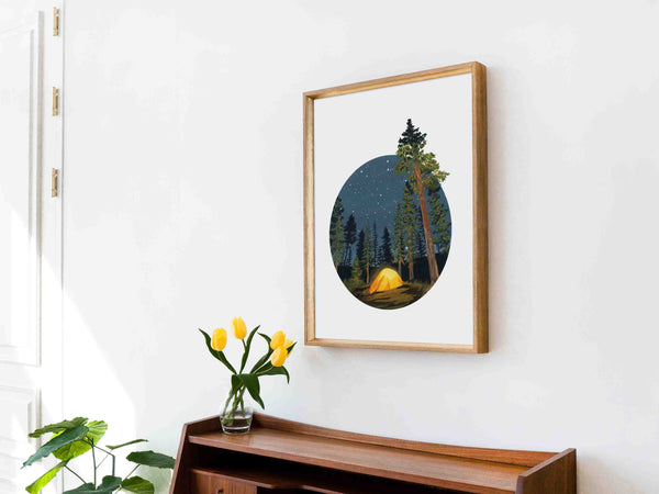 Camping in the Woods Art Print