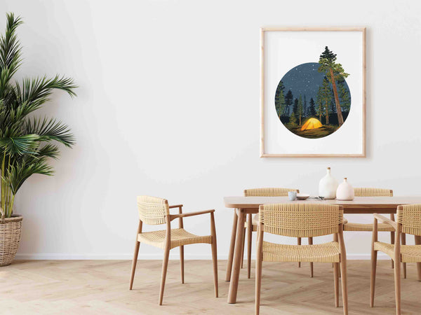 Camping in the Woods Art Print