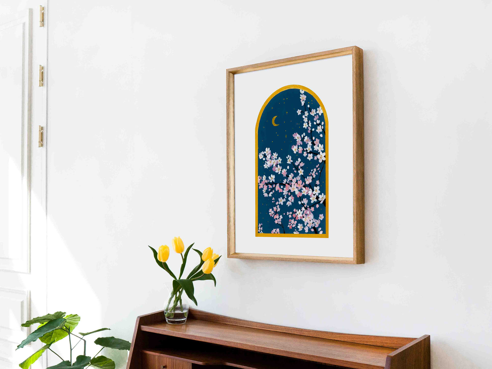 Cherry Blossoms Window Scene - Art Print