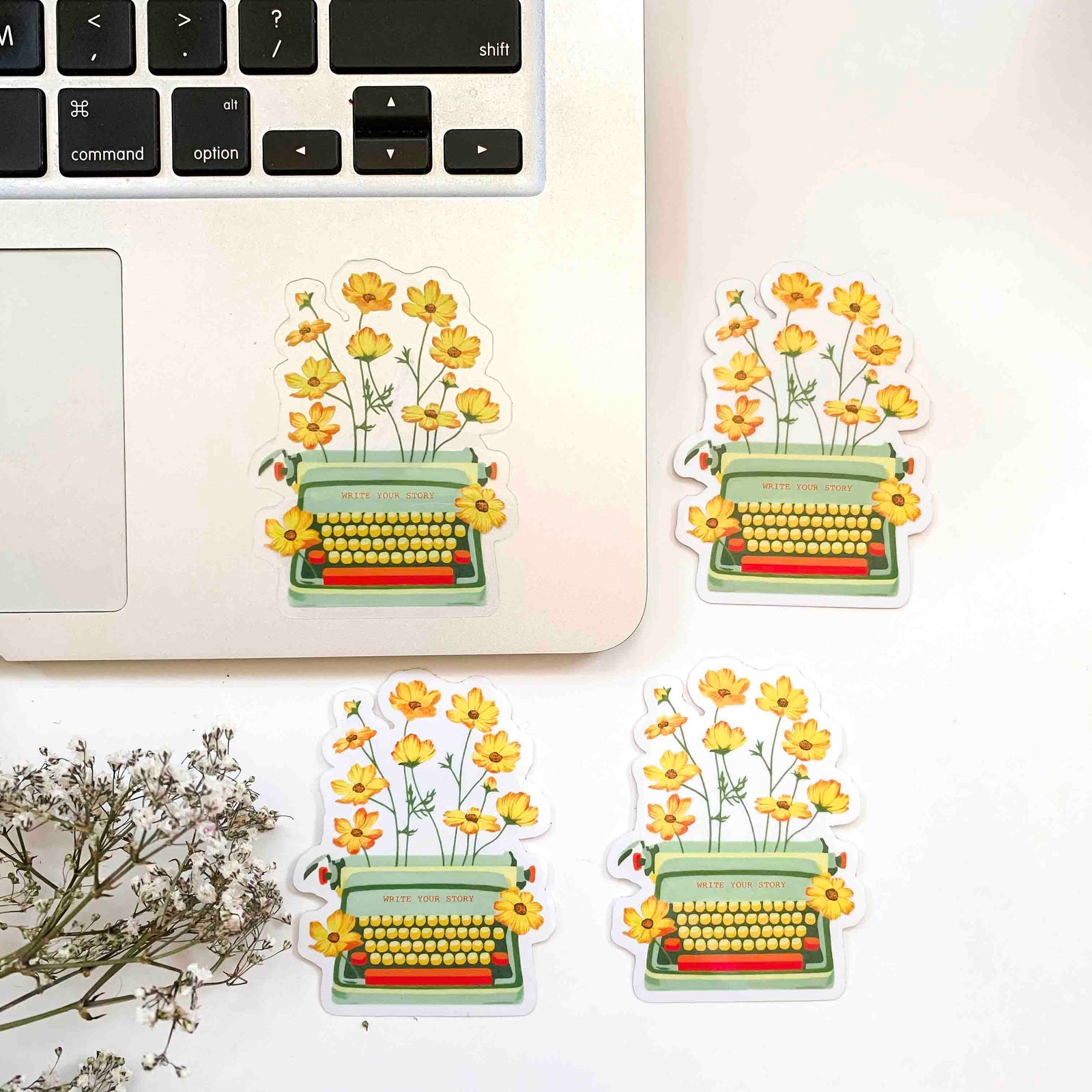 CLEAR Cosmos Typewriter Sticker
