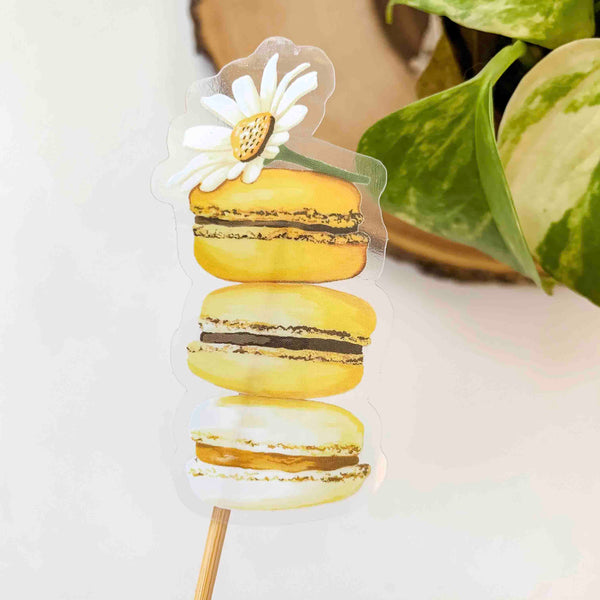 CLEAR Daisy Macaron Sticker