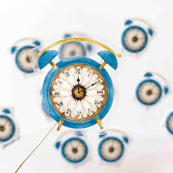 CLEAR Mini Daisy Clock Stickers (set of 2)