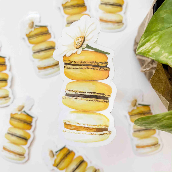 CLEAR Daisy Macaron Sticker