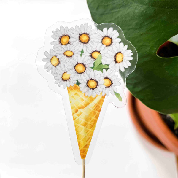 CLEAR Daisy Ice Cream Sticker
