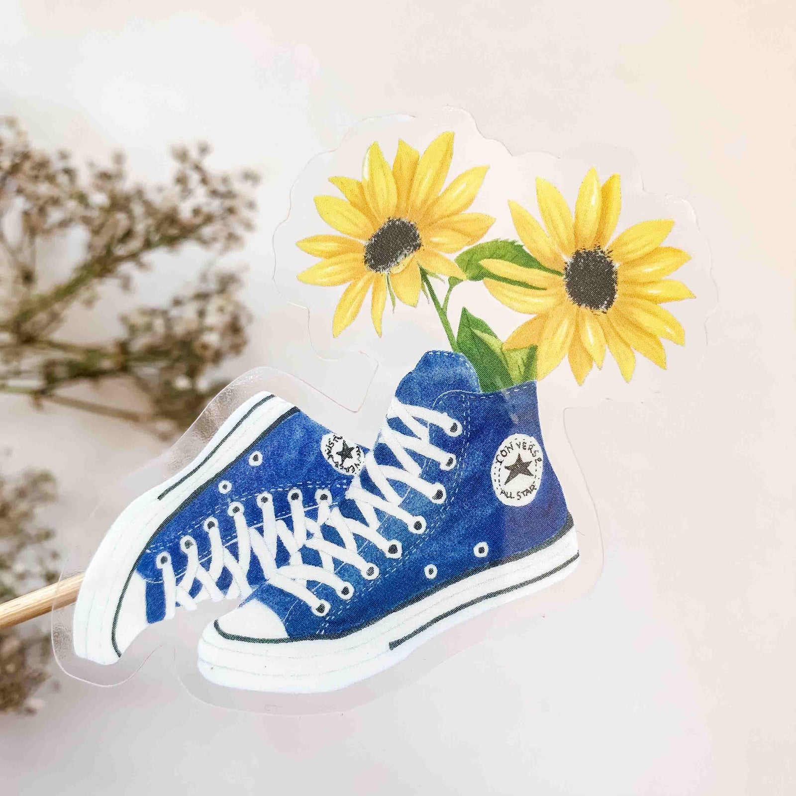 CLEAR Sunflower Shoe Sticker