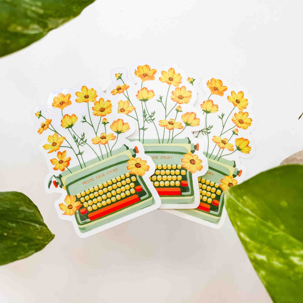 CLEAR Cosmos Typewriter Sticker