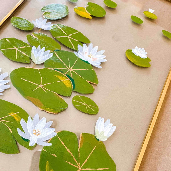 Water Lily Original Glass Painting