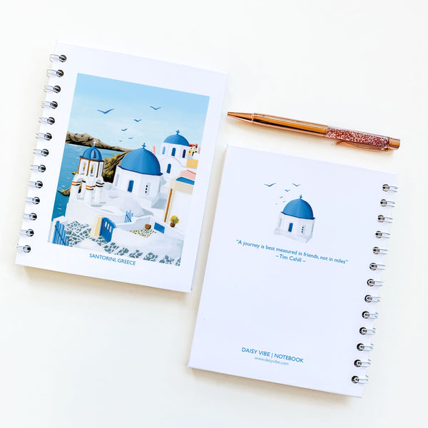 Santorini, Greece - Inspirational Notebook