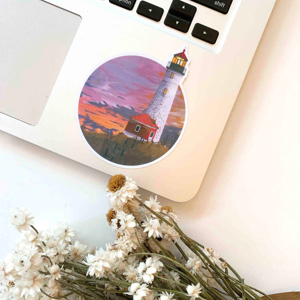 Lighthouse during Sunset Sticker