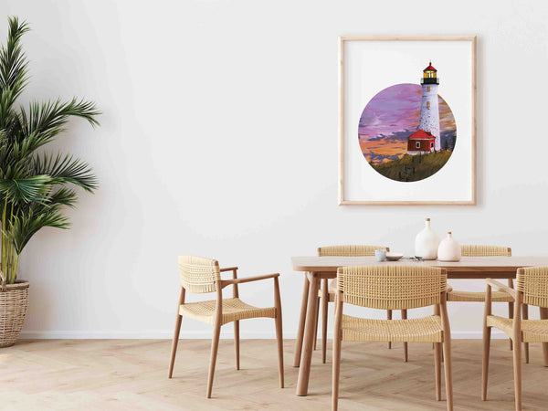 Lighthouse during Sunset Art Print