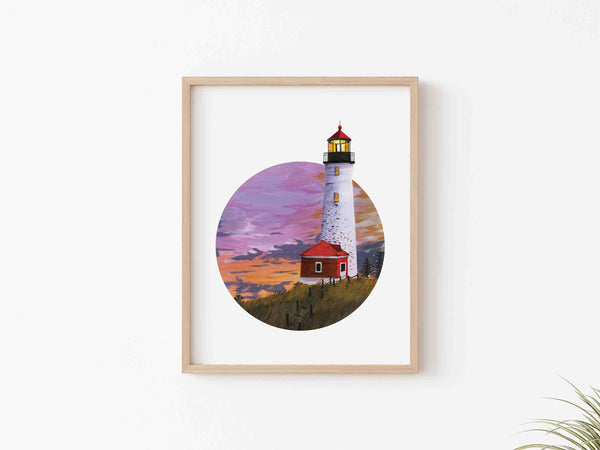 Lighthouse during Sunset Art Print
