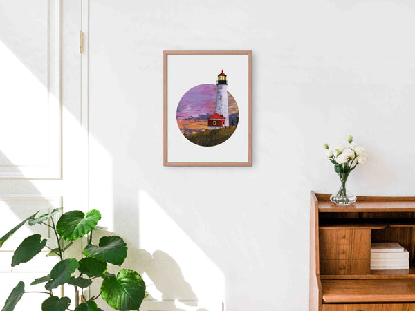 Lighthouse during Sunset Art Print