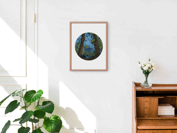 Hammock in the Woods Art Print