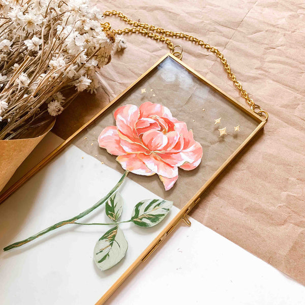 Rose Original Glass Painting