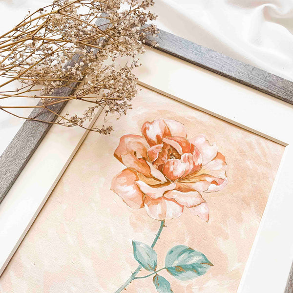 Rose Original Painting on Canvas Pad
