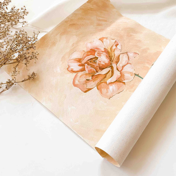 Rose Original Painting on Canvas Pad