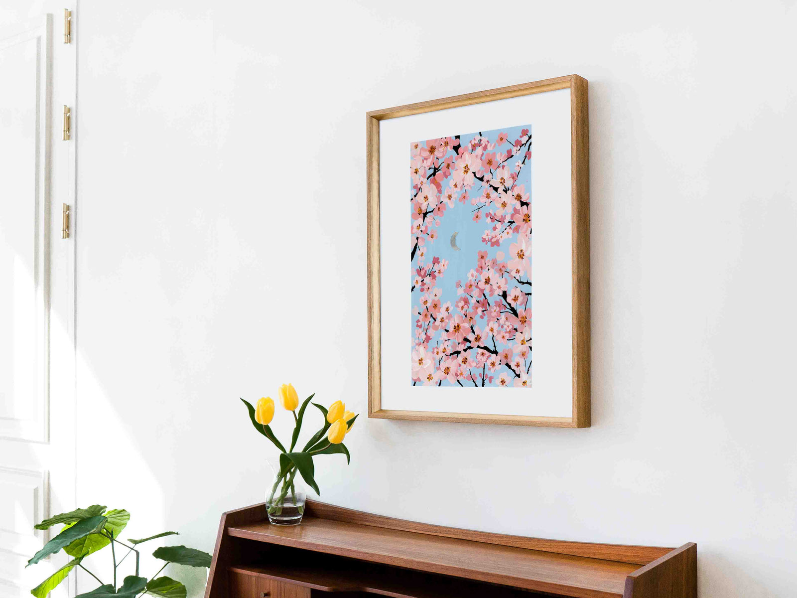 Sakura Under Silver Moon - Art Print