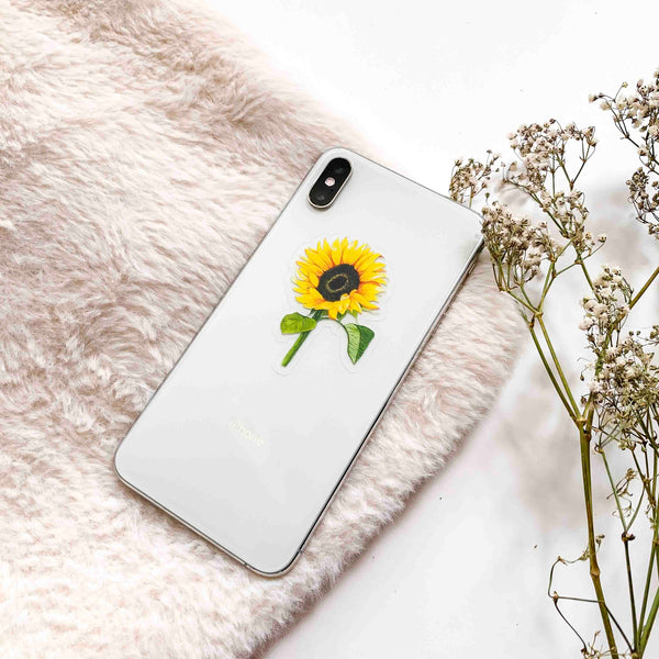 CLEAR Sunflower Sticker