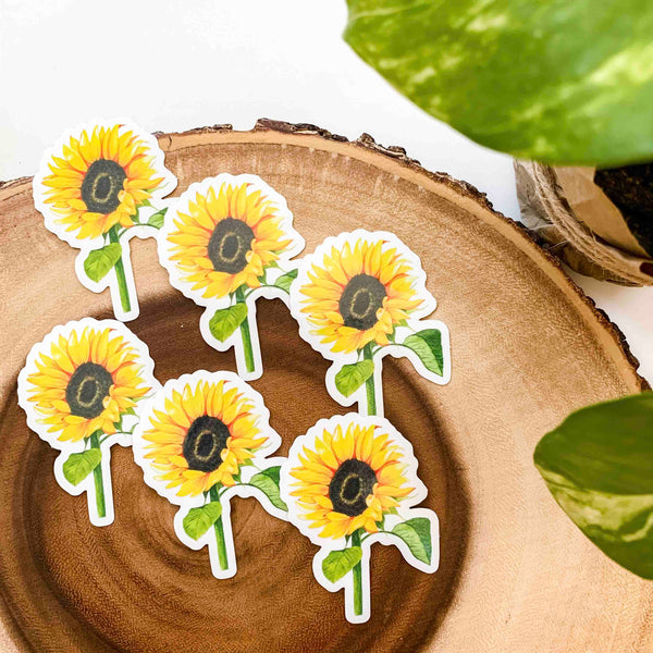 CLEAR Sunflower Sticker