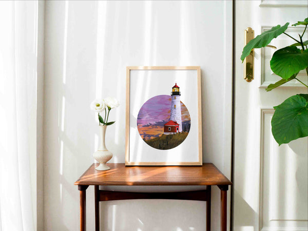 Lighthouse during Sunset Art Print