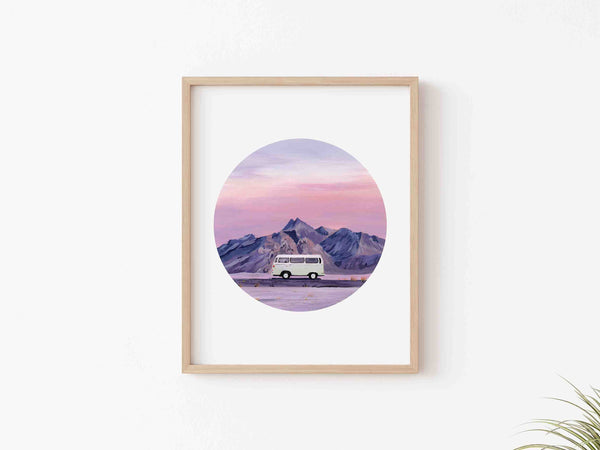 Green Volkswagen Van Art Print
