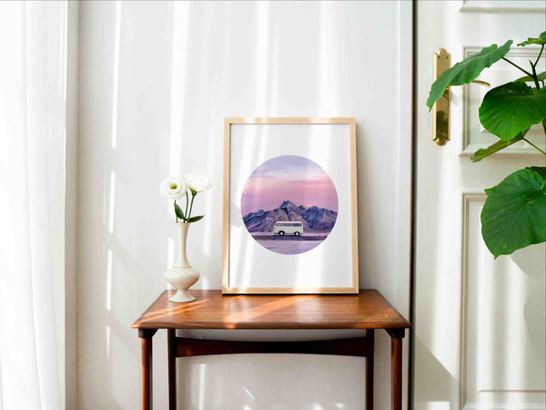 Green Volkswagen Van Art Print