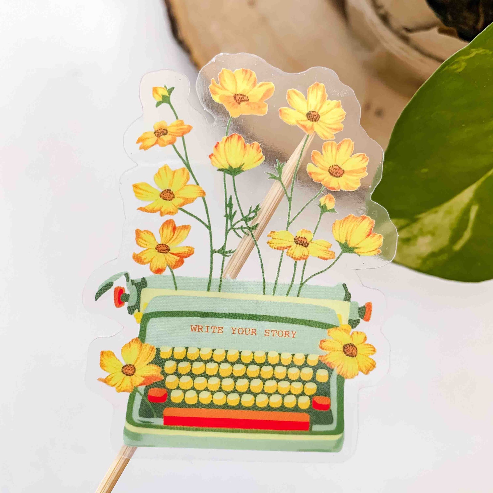 CLEAR Cosmos Typewriter Sticker