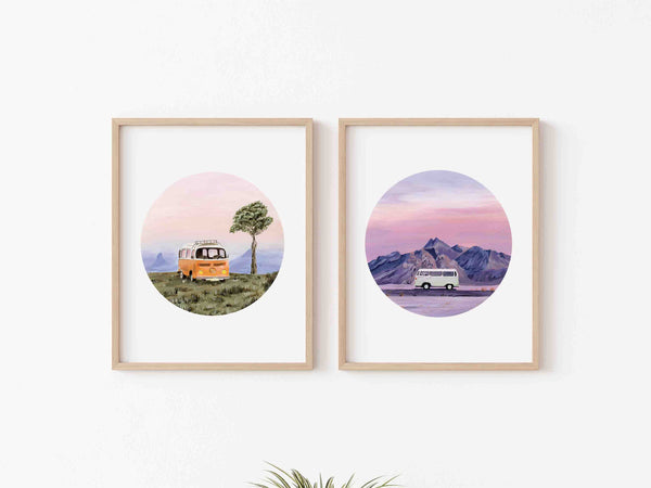 Orange Volkswagen Van Art Print