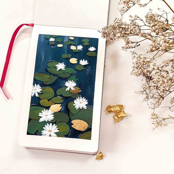 Shiny Water Lily Pads - Original Painting
