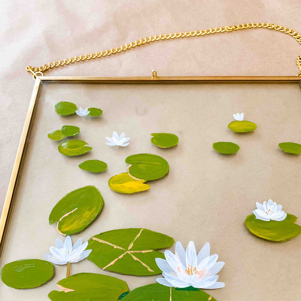 Water Lily Original Glass Painting