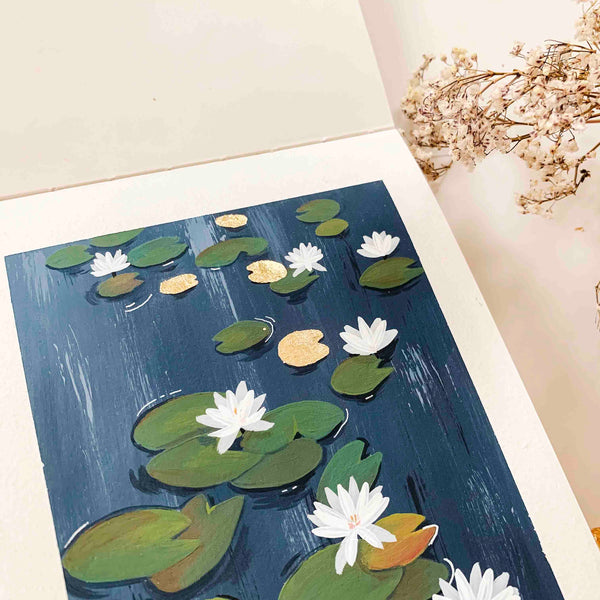 Shiny Water Lily Pads - Original Painting