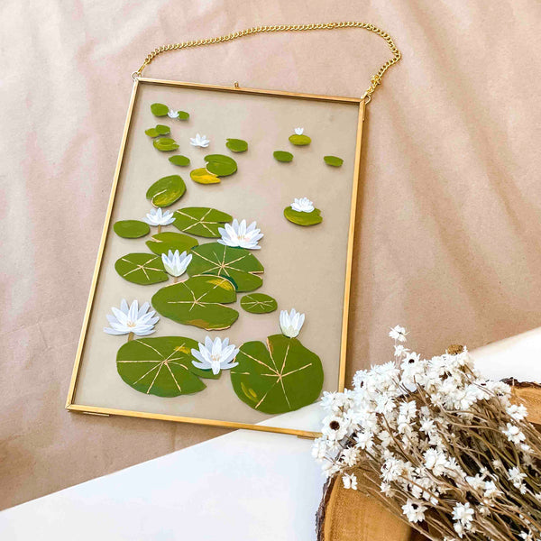 Water Lily Original Glass Painting
