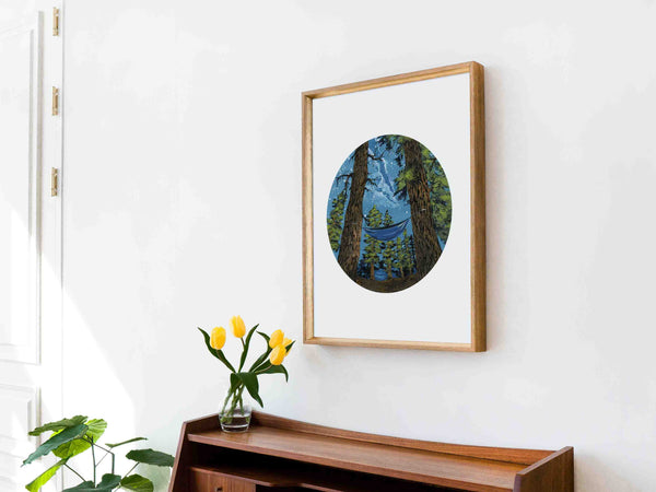 Hammock in the Woods Art Print