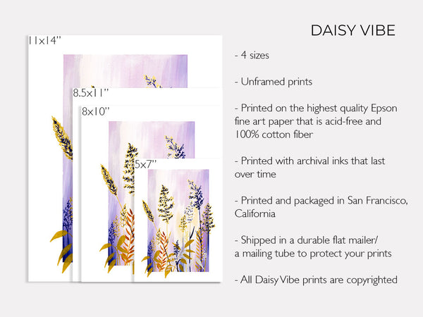 Golden Wild Flowers - Art Print