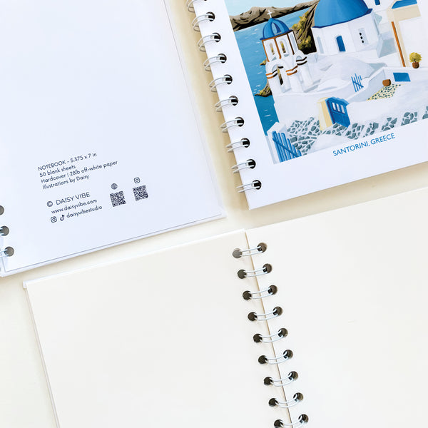 Santorini, Greece - Inspirational Notebook