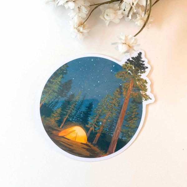 Camping in the Woods Sticker