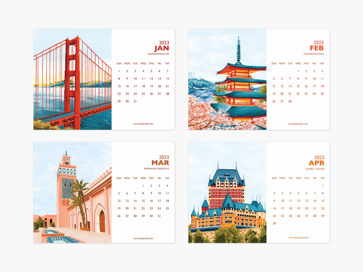 2023 Travel Desk Calendar – Daisy Vibe
