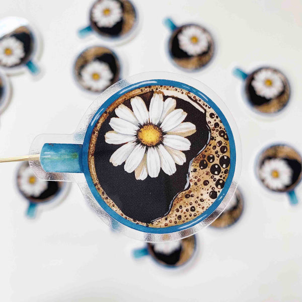 CLEAR Daisy Cup Stickers (set of 2)