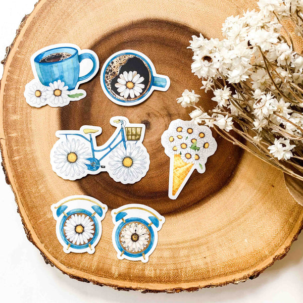 BUNDLE clear daisy stickers (set of 6)