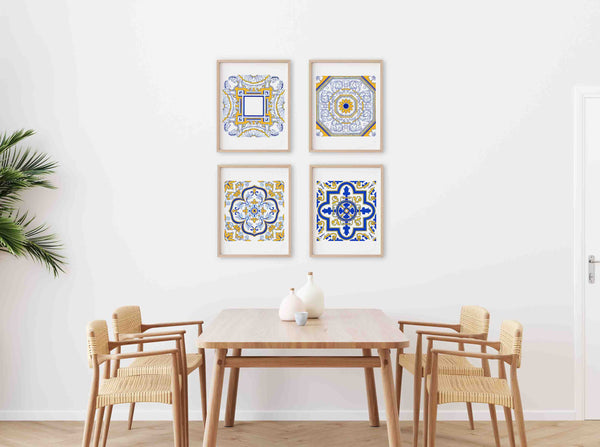 Set of 2 or 4 - Portuguese Tile Art Print
