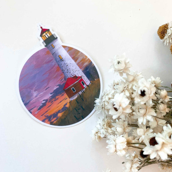 Lighthouse during Sunset Sticker