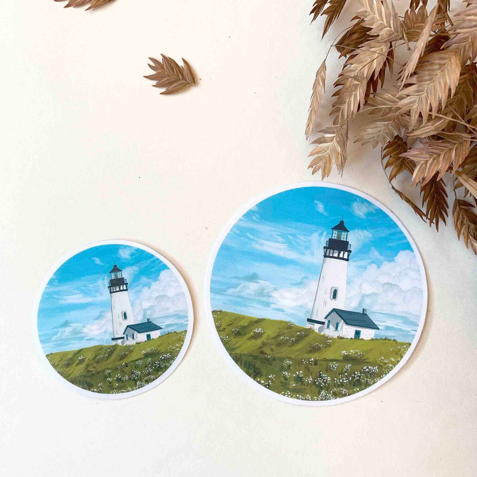 Lighthouse with Daisies Sticker