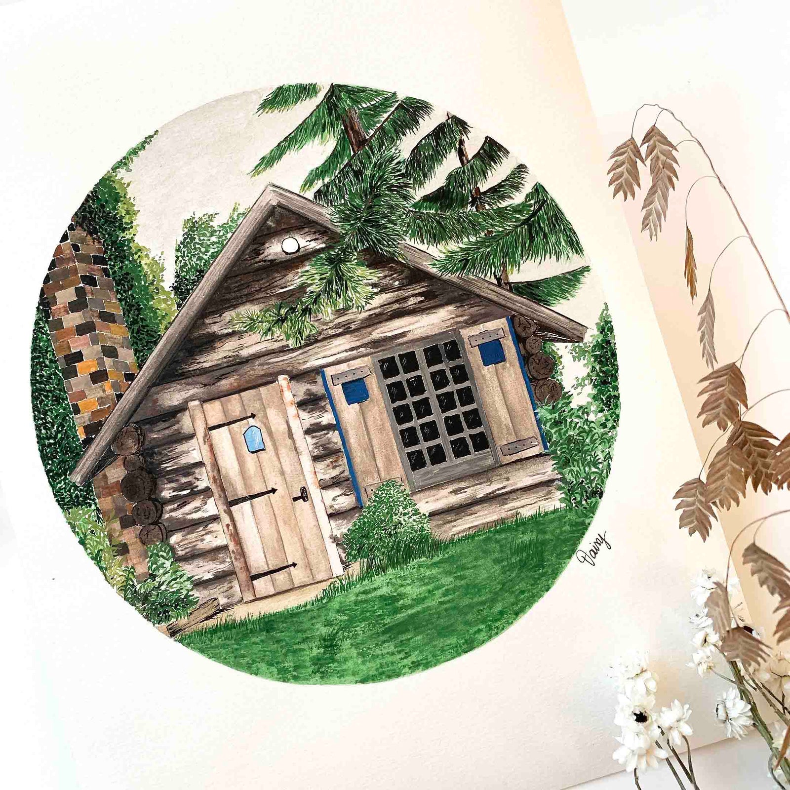 Cabin in the Woods Original Painting