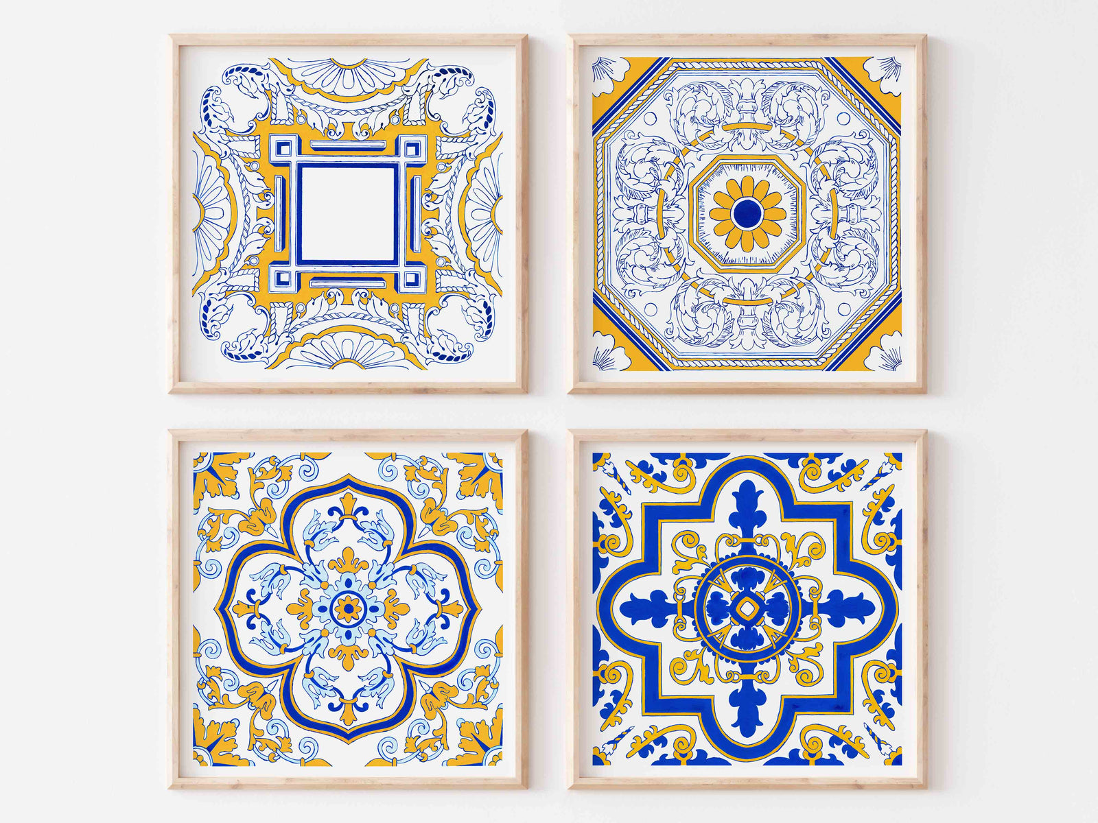 Set of 2 or 4 - Portuguese Tile Art Print