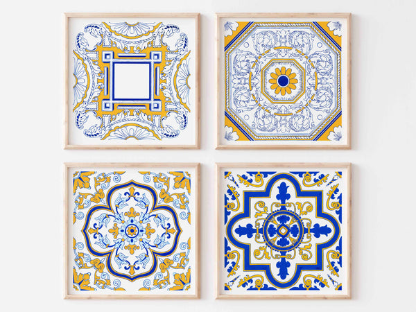 Set of 2 or 4 - Portuguese Tile Art Print
