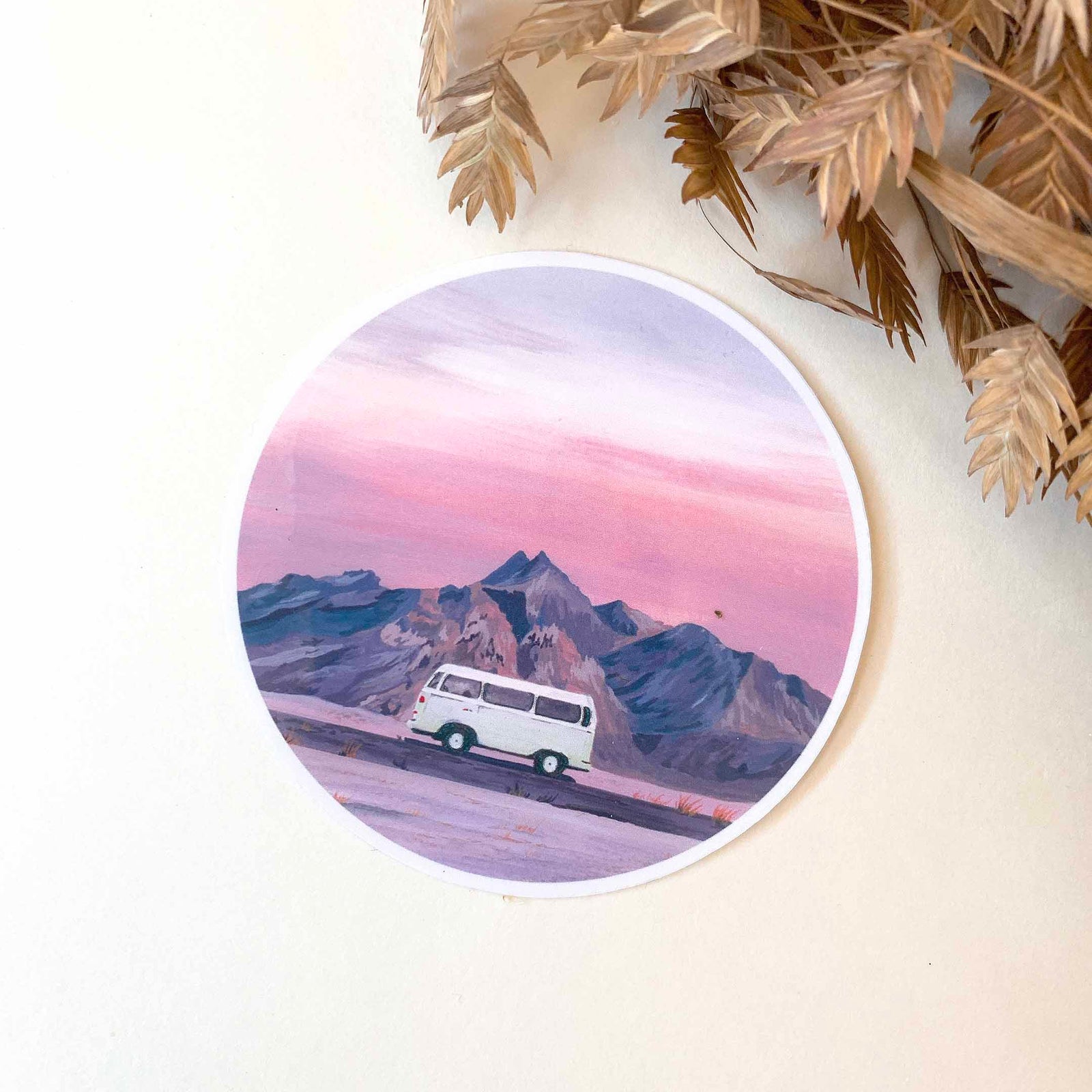Green Volkswagen Camping Van Sticker