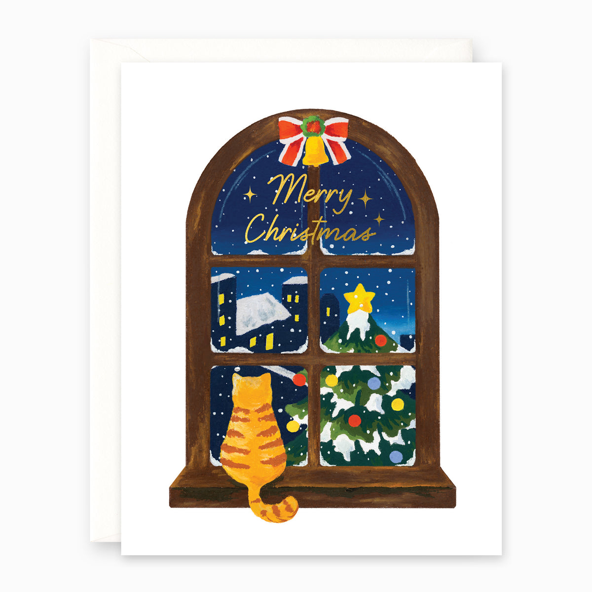Christmas Window Cat | Greeting Card